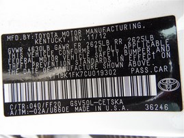 2012 Toyota Camry SE White 3.5L AT #Z24612